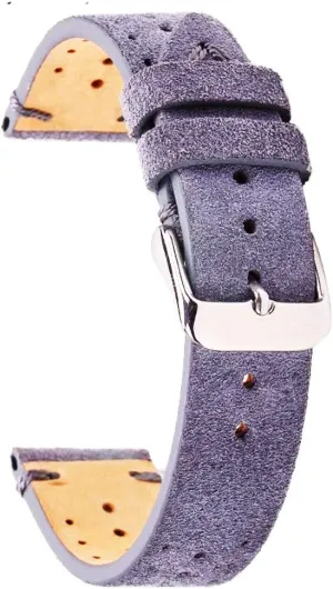 22mm Watchband - Quick Release Genuine Leather Watchstrap with Stitched Leather Lining sunflower grouse snake attacker accommodate Stainless Steel Clasp Buckle (22mm, Gray) 18mm 20mm 