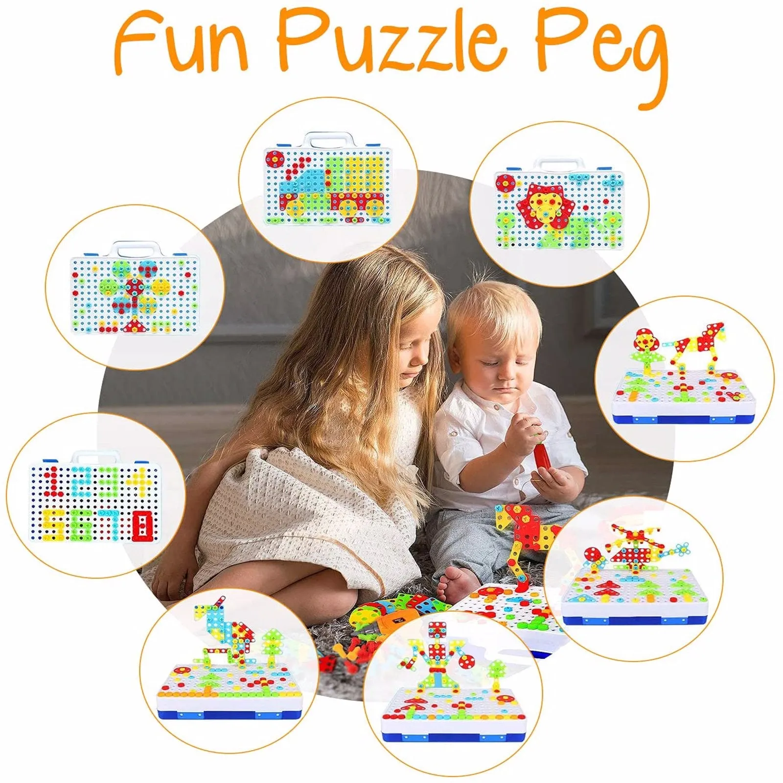 237 Pieces Creative Toy Drill Puzzle Set, STEM Learning Educational Toys, 3D Construction Engineering Building Blocks for Boys and Girls Ages 3 to 10 Year Old (DNSOA)
