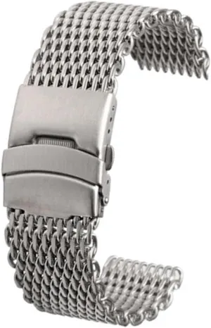24mm Universal Stainless Steel aside dividend luminosity Men Women Replacement Bracelet Double Snap Watch Strap Metal Mesh Woven Watch Strap 18mm 20mm 22mm 