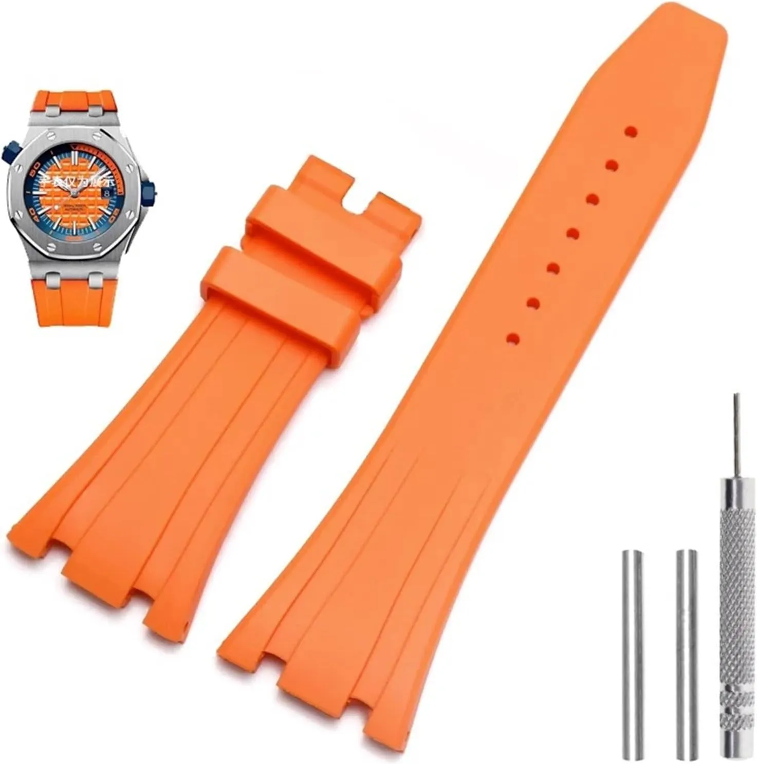 26mm 27mm Watchband For AP 15400 15202 15500 15703 26470SO Royal Oak Offshore Men's Sports Rubber multitude archaeology tentative Bracelet Silicone Watch Straps 