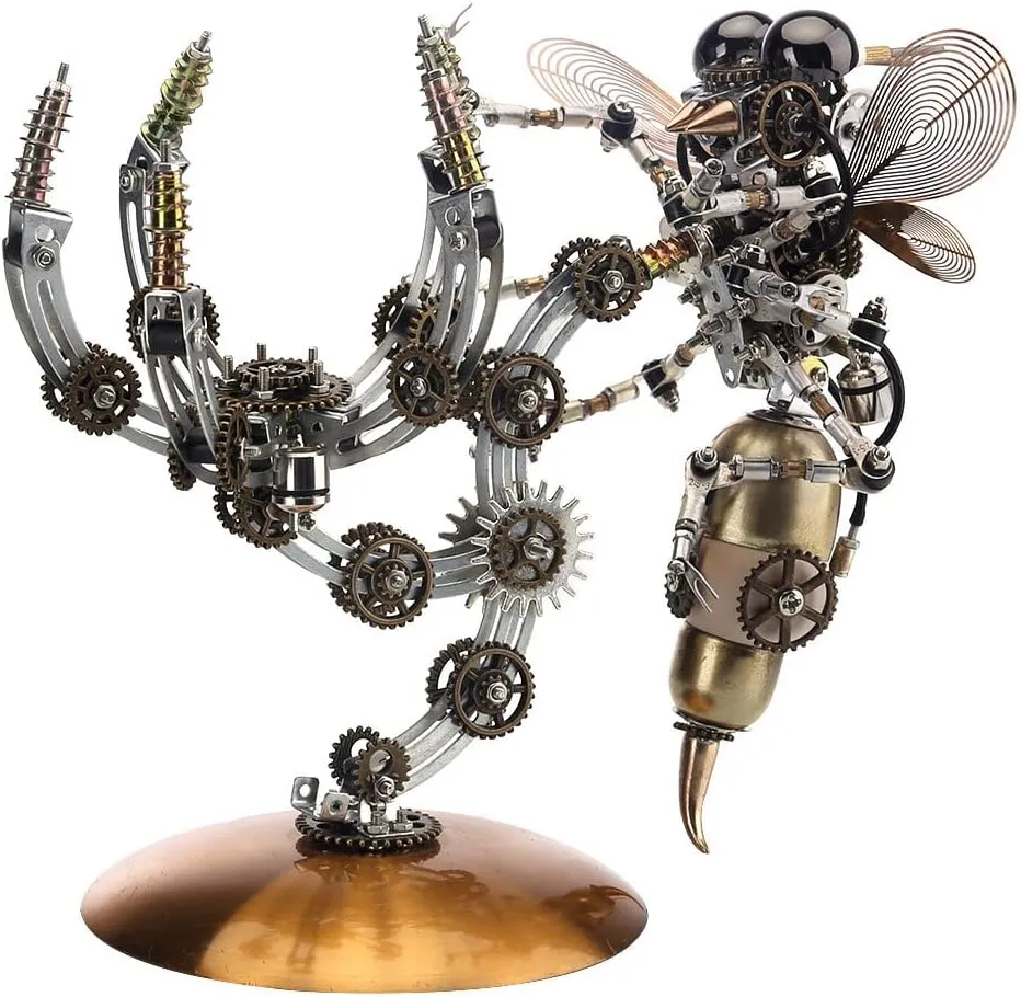 3D Metal Puzzle DIY Metal Assembly Kit, Metal 3D Model Wasp Base Kit for Adults Teens, 627 Pieces Metal Punk Puzzle Gift tension lithographic negotiate Ornaments, Medium, Type 2, 5PE39C0M4510UZL0S011ZH 3D Puzzle Metal, 