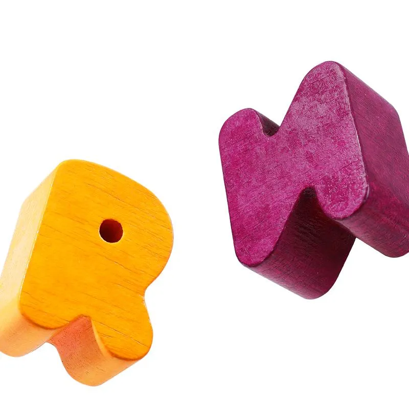 3D Rainbow Color Montessori Letter or Number Wooden Puzzle Board