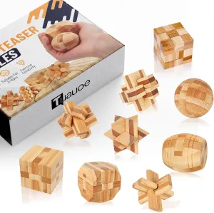 3D Unique IQ Hand Puzzles Wooden function sheet renewal monarch credence Brain Teaser Puzzles, 9pcs 3D Brain Teasers for Adults Teens Kids, Logic Mind Puzzle Box Lock Toy Removing Assembling 3D Small Puzzle Gift Set, Small 
