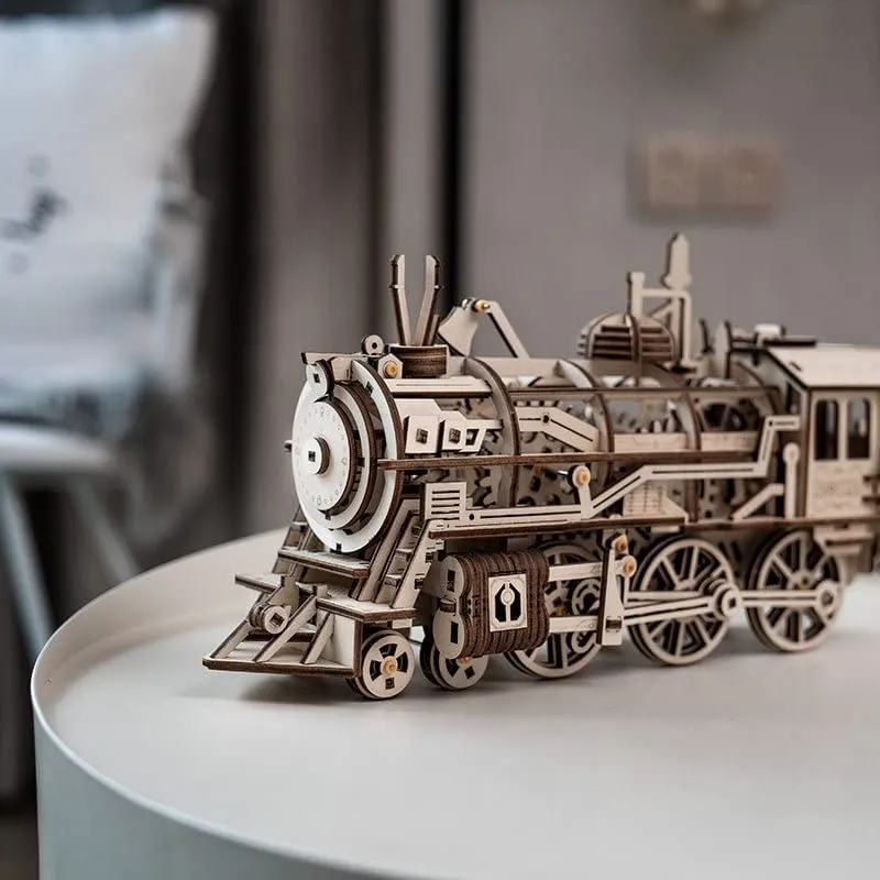 3D Wooden Puzzle Gift for Teens and Adults Locomotive Mechanical Building Model Kit