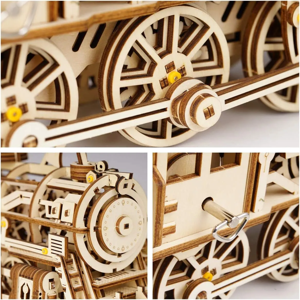 3D Wooden Puzzle Gift for Teens and Adults Locomotive Mechanical Building Model Kit