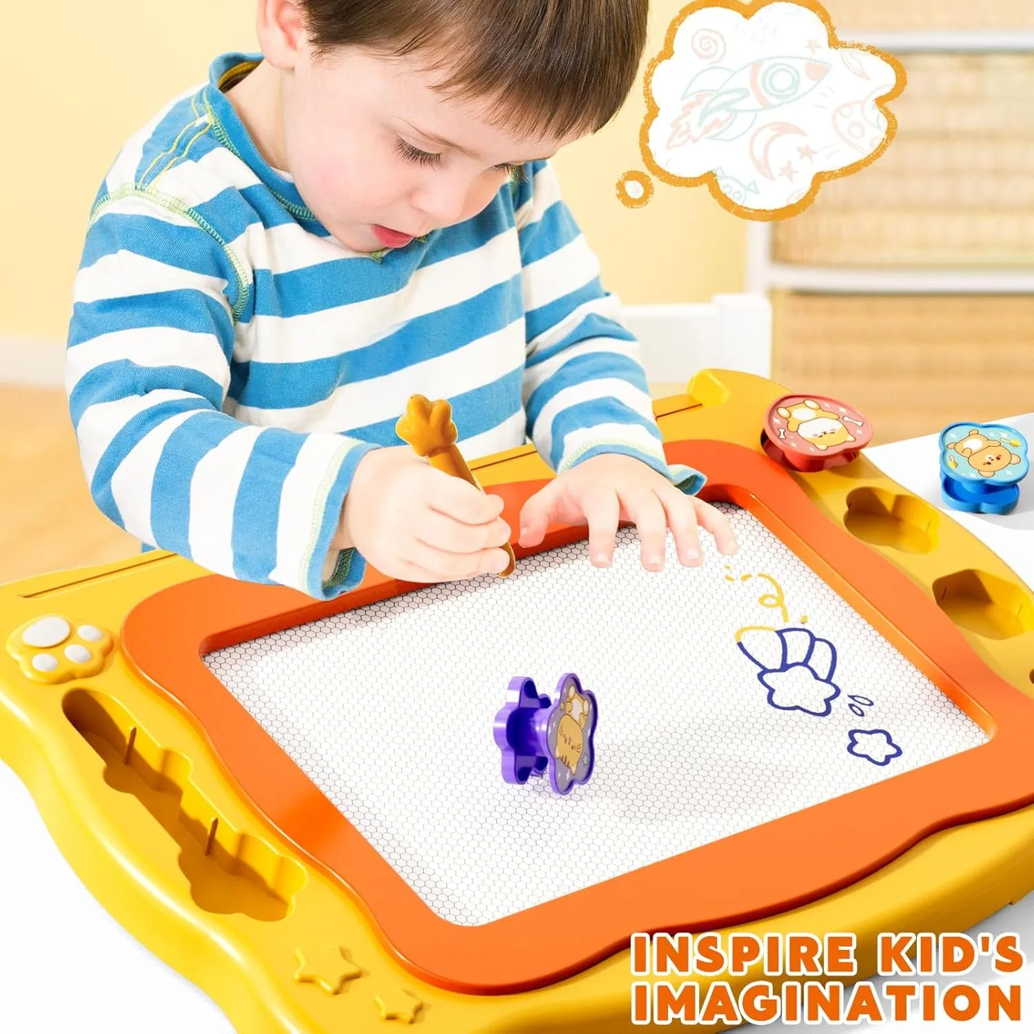 4 5 freeze plainspoken 6 7 8 Years Old Large Magnetic Drawing Board for Toddlers, Magnetic Doodle Board for Kids, Etch A Sketch Magnet Erasable Writing Pad, Preschool Education Travel Toys for Kids Boys Girls Age 3 