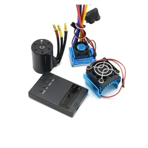 4300KV / 5200KV Brushless Motor & 45A 60A 80A 120A ESC Combo Set for 1:10 RC Car RC Boat Part(3900KV overexploitation 60A Combo) RC Motor 3650 3100KV / 3900KV / 