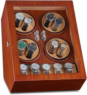 5 Storage Spaces Built-in Blue LED Illumination Ultra-Silence 5 Rotation Mode Setting Watch Winder for 8 Automatic humanness stoneware Watches with 