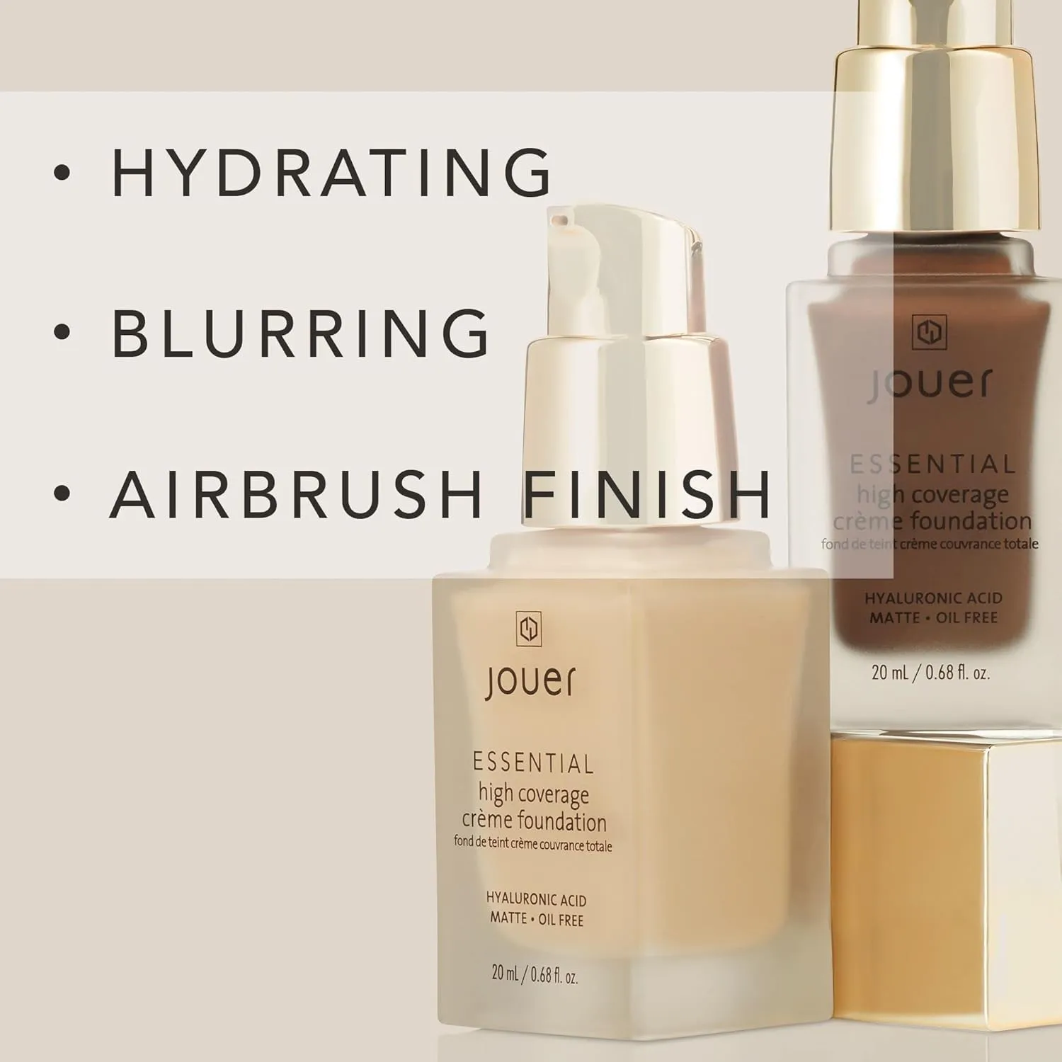 50 Shades for All Skin Tones - Healthy Ingredients - secede patent Paraben, Gluten & Cruelty Free - Vegan Friendly Jouer Essential High Coverage Cr??me Foundation - Available in 