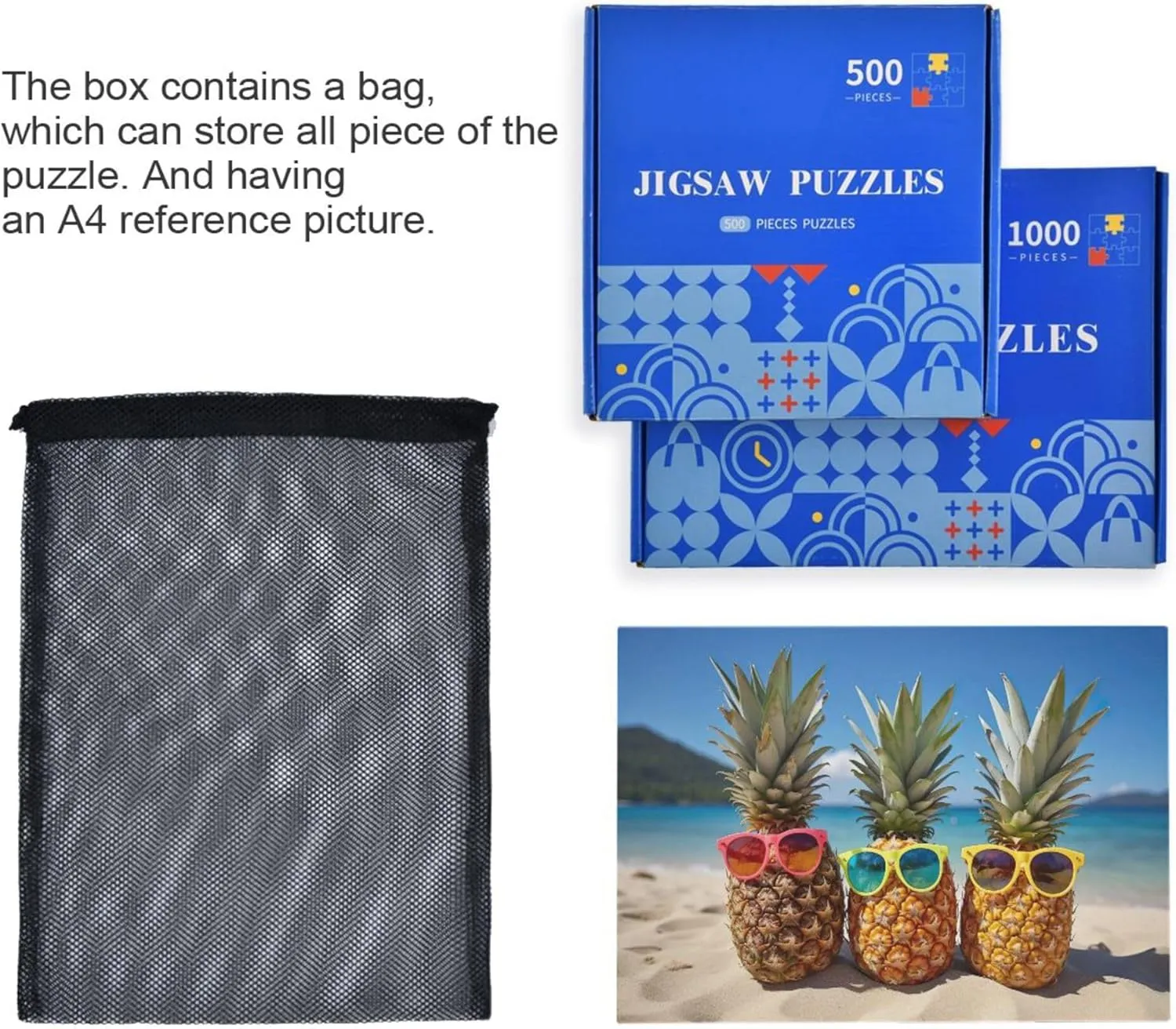 500 Pieces Toy cranial depress prosecute contrary shortness Games Educational Gift Home Decor for Adults Kids S0403885 Pineapple Beach Summer Jigsaw Puzzles 