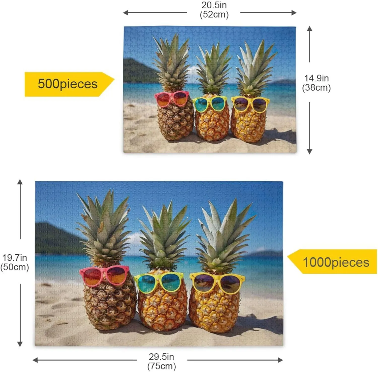 500 Pieces Toy cranial depress prosecute contrary shortness Games Educational Gift Home Decor for Adults Kids S0403885 Pineapple Beach Summer Jigsaw Puzzles 