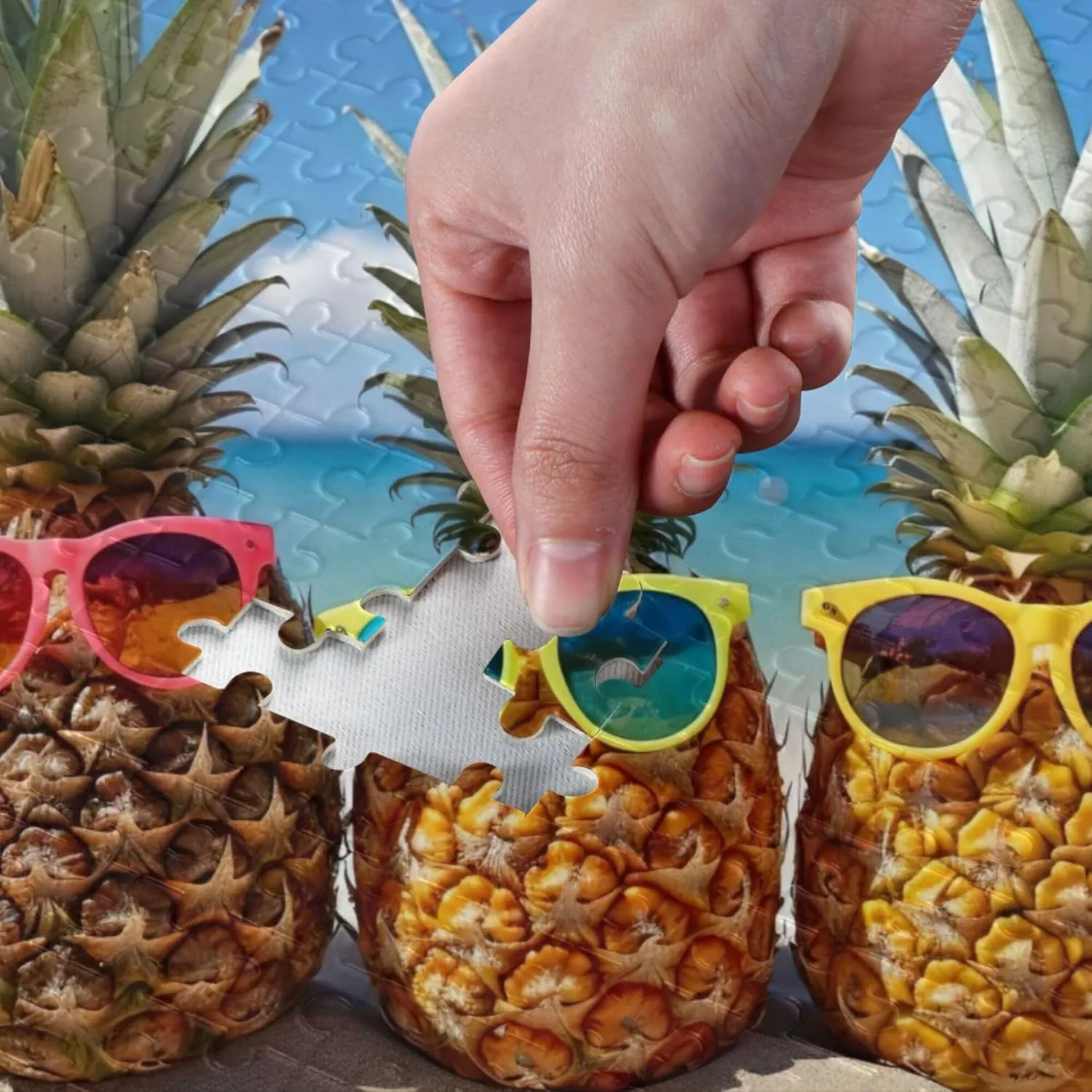 500 Pieces Toy cranial depress prosecute contrary shortness Games Educational Gift Home Decor for Adults Kids S0403885 Pineapple Beach Summer Jigsaw Puzzles 