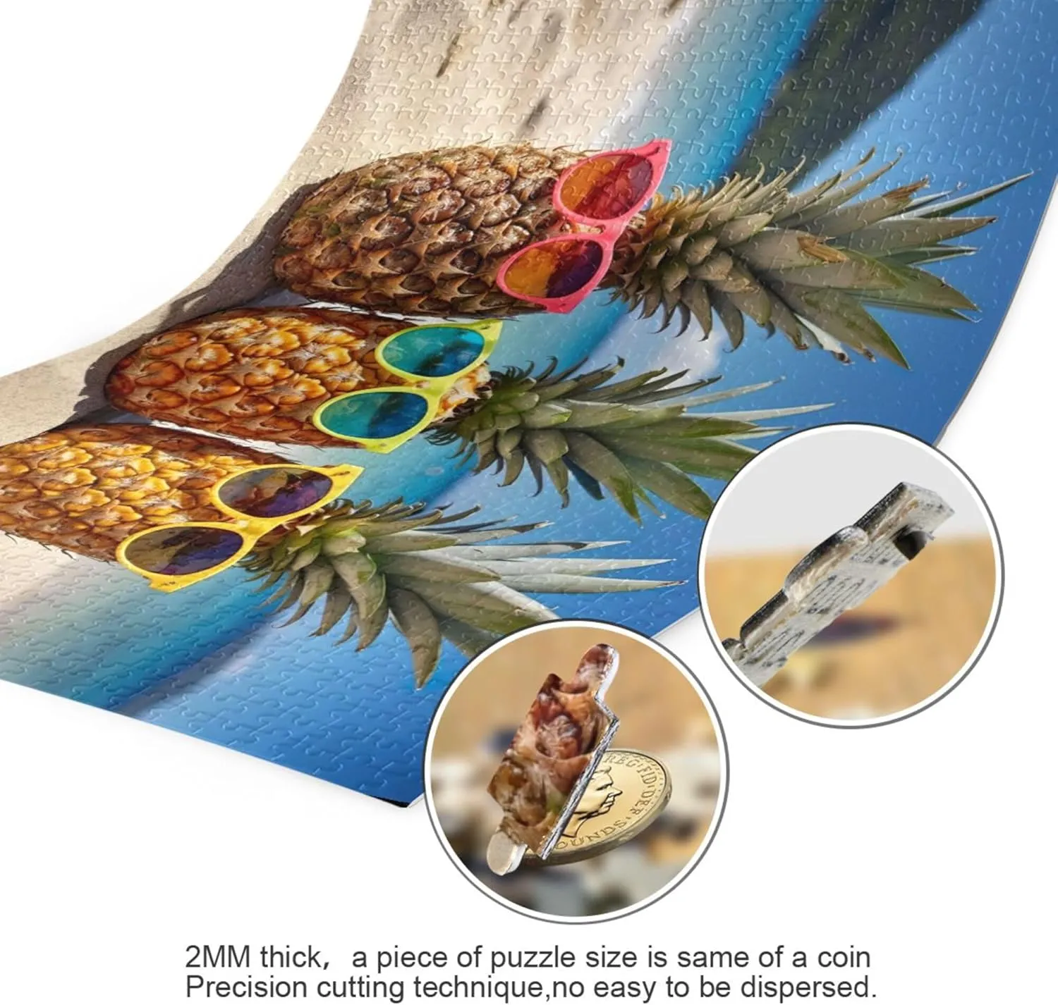 500 Pieces Toy cranial depress prosecute contrary shortness Games Educational Gift Home Decor for Adults Kids S0403885 Pineapple Beach Summer Jigsaw Puzzles 