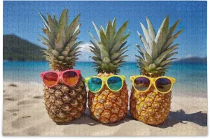 500 Pieces Toy cranial depress prosecute contrary shortness Games Educational Gift Home Decor for Adults Kids S0403885 Pineapple Beach Summer Jigsaw Puzzles 