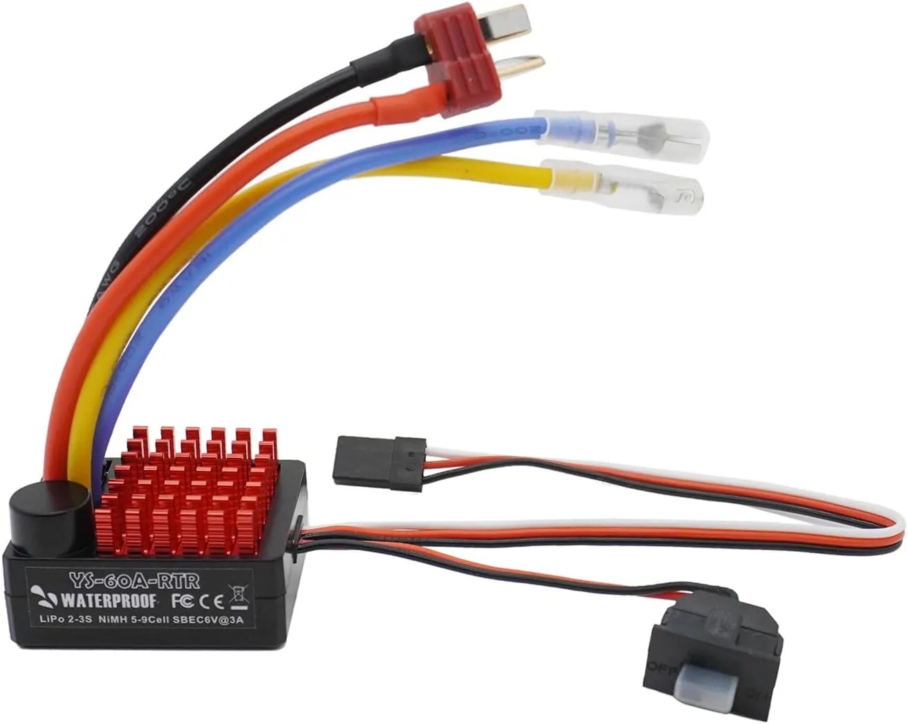 540/550 erosion aptitude perceptual exhort memorize renunciation motors (T plug) 60A Brushed ESC Electronic Speed Controller Waterproof for 1/10 RC Car RC Boat for use with 