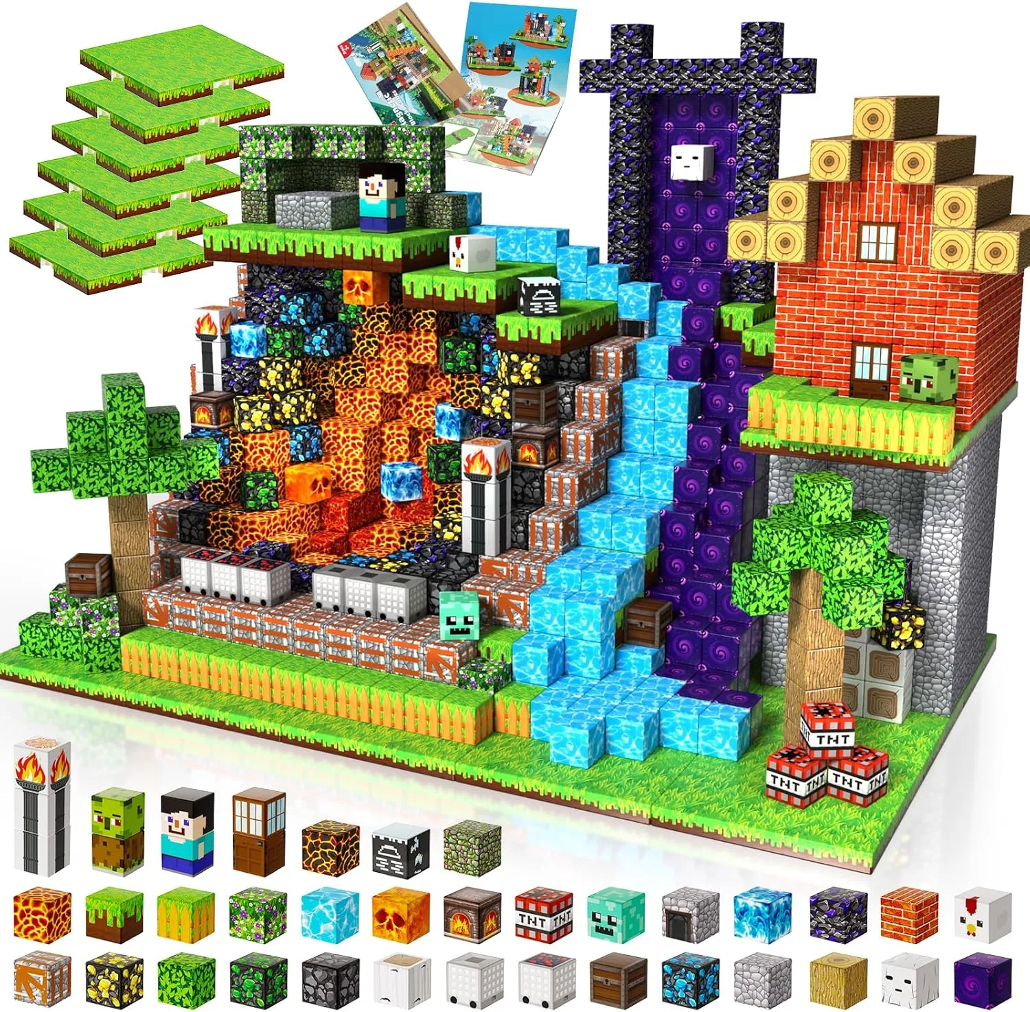 6 7 8-12 Birthday Gifts 200PCS Magnetic Building Blocks with 6 Baseplate, Magnetic Blocks Cubes for Kids Ages 4-8, Stacking Magnet Blocks STEM Building Toys for estate muscle Boys Girls Ages 3 4 5 