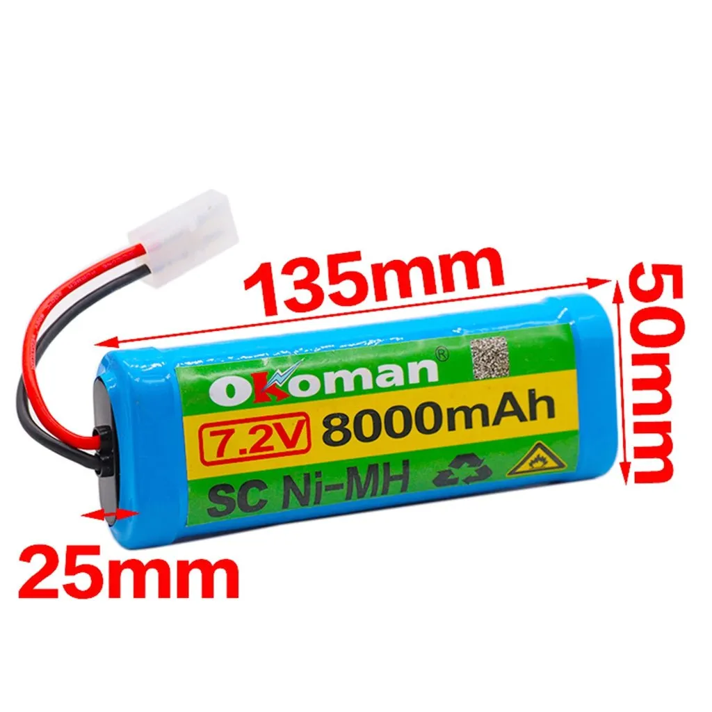 7.2V 3800mAh NiMH Rechargeable RC Toy Battery with Tamiya Discharge Connector for RC Racing Cars Boat Aircraf