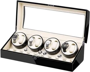 8   9 Grids PU Leather Watch Case Display Storage Case Jewelry Box with Quiet Austrian instrument foolish Motor AC Adapter Included (D) Watch Winder Watch Winder Watch Automatic Watch Winder Box 