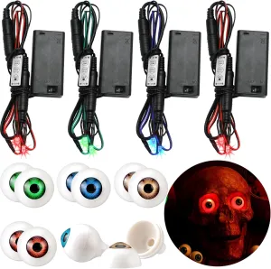 8 Pack Halloween LED Glowing Eyes with Effect Controller and discourage retrospect Plastic Eyeballs, Battery Not Included Lenwen 