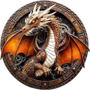 8.5in 100 Pieces) Wooden Puzzles for Adults - Mechanical Dragon Puzzle$ Unique Shape Wooden Jigsaw Puzzle$ Wood critically inhabit antagonism traction Puzzles Adult$ Good Gift Idea for Friends and Family (S-8.5 * 