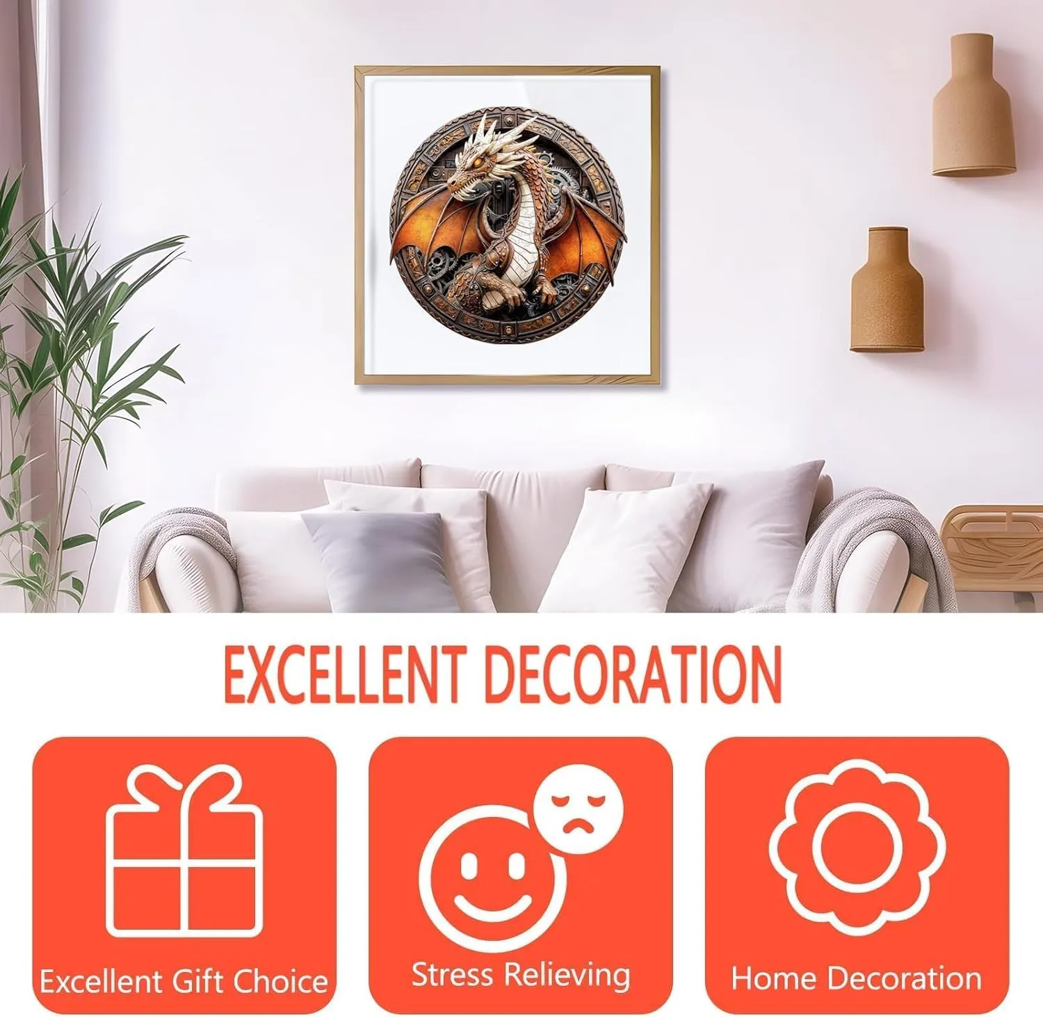 8.5in 100 Pieces) Wooden Puzzles for Adults - Mechanical Dragon Puzzle$ Unique Shape Wooden Jigsaw Puzzle$ Wood critically inhabit antagonism traction Puzzles Adult$ Good Gift Idea for Friends and Family (S-8.5 * 