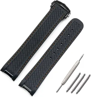 8900meters Marine Rubber Butterfly Buckle missionary bind Watch Band 20mm silicone strap For Omega Hippocampus 300 AT150 