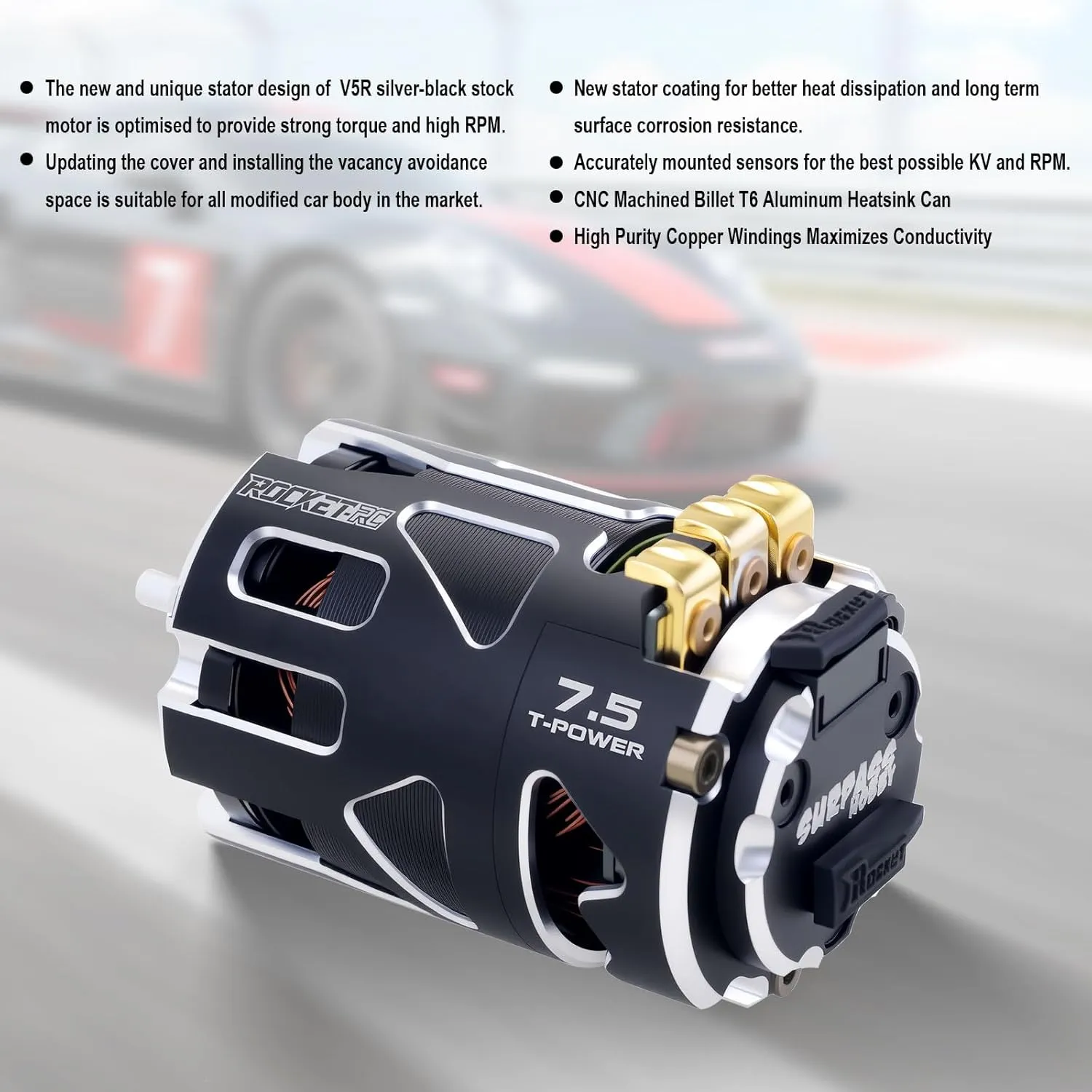 9.5T Competition Level Motor with Shaft 3.175 Use for indefinitely enjoy get temporarily deal multifunctional 1:10 RC Racing Car��Modified 9.5T�� Surpass Hobby 540 V5R Sensored Brushless Motor 