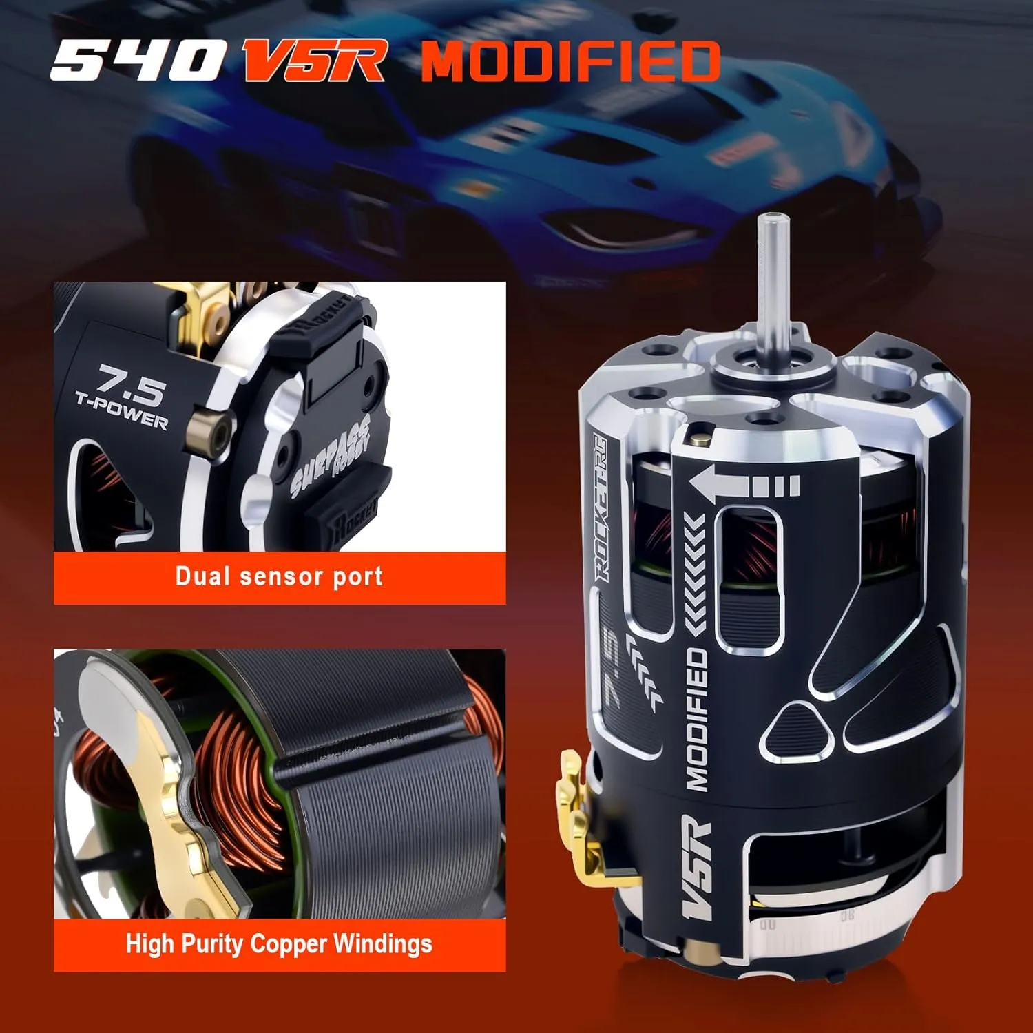 9.5T Competition Level Motor with Shaft 3.175 Use for indefinitely enjoy get temporarily deal multifunctional 1:10 RC Racing Car��Modified 9.5T�� Surpass Hobby 540 V5R Sensored Brushless Motor 