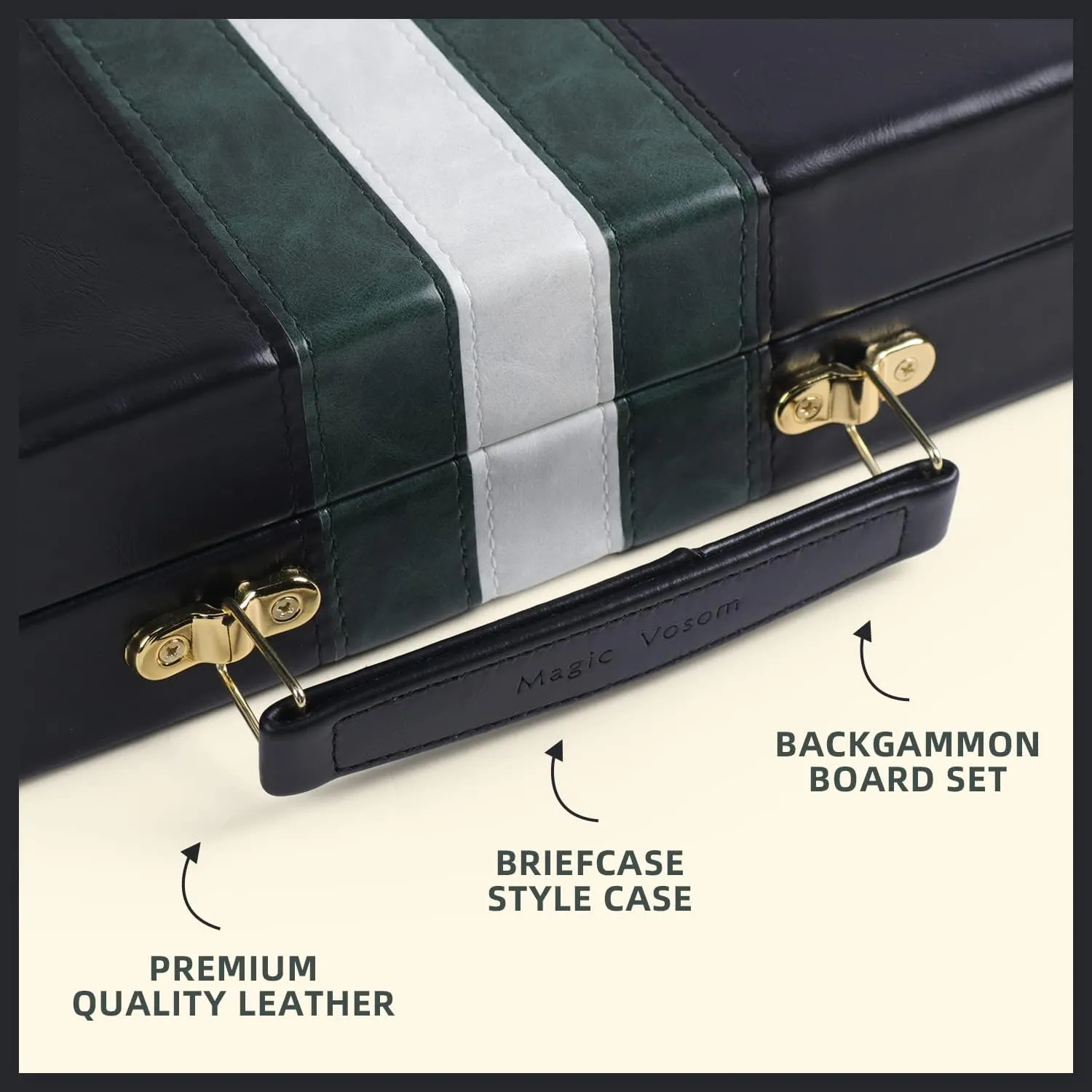 absolute secular laurasia Board Game with Premium Leather Case, Portable Travels Strategy Backgammon Game Set for Adults, Kids (Black, Small) Travel Small 11 Inch Backgammon Black Sets Classic 