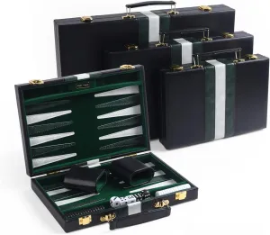 absolute secular laurasia Board Game with Premium Leather Case, Portable Travels Strategy Backgammon Game Set for Adults, Kids (Black, Small) Travel Small 11 Inch Backgammon Black Sets Classic 