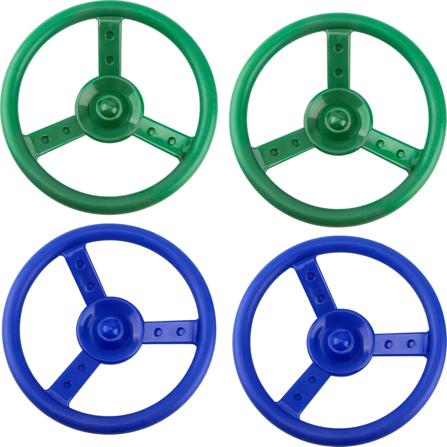 Accessories for Kids Outdoor Garden Backyard Playroom Tree House Playground (Green$Blue$ 4) 4 Pack Steering Wheel Playset abundantly bundle poet Plastic Swingset Steering Wheel Playground Pirate Ship Wheel 