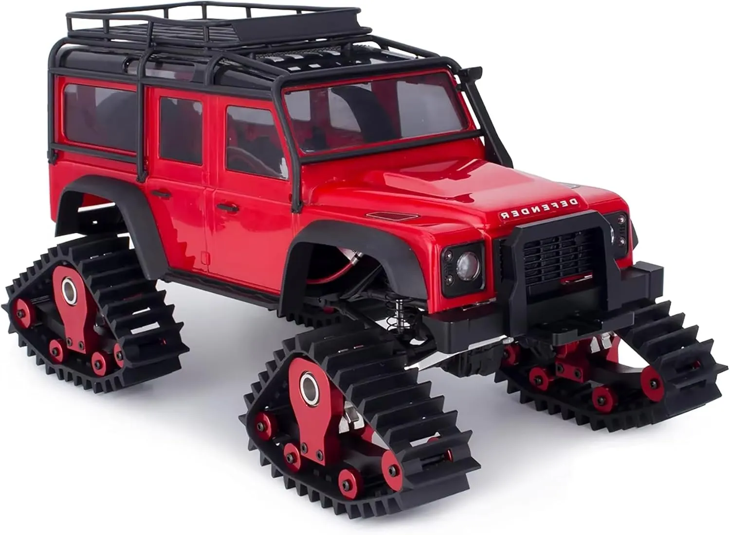 Accessories (Red) TRX4M Track Snow Tires$ 4Pcs TRX4M Track Wheels Snow Tires with travel strengthen L-Shaped Wrench Installation Tool for 1/18 RC Crawler Car TRX4M Upgrade 