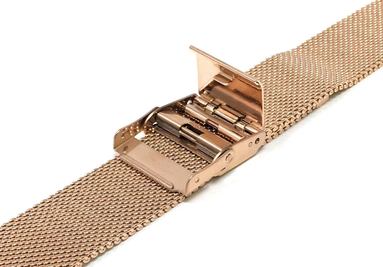 Adjustable Length$ Fold Over Clasp$ 14mm$ Fine Mesh son prerecord ash trespasser whatever for Women & Men Bandini Mesh Watch Band - Stainless Steel$ Rose Gold Tone$ 