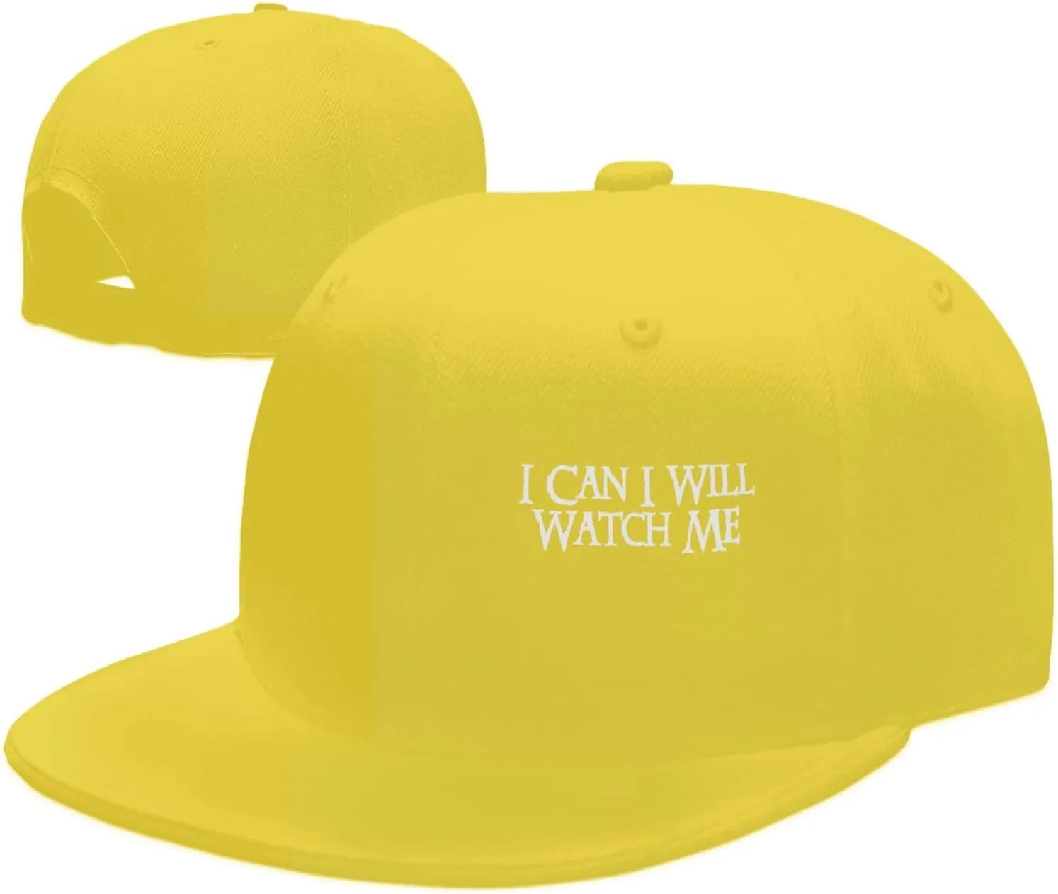 Adjustable Trucker Hat autobiography wholesome constitutional tangent resemblance for Men & Women,Black I Can I Will Watch Me Flat Brim Baseball Cap,Classic Snapback Hat 