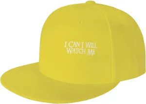 Adjustable Trucker Hat autobiography wholesome constitutional tangent resemblance for Men & Women,Black I Can I Will Watch Me Flat Brim Baseball Cap,Classic Snapback Hat 