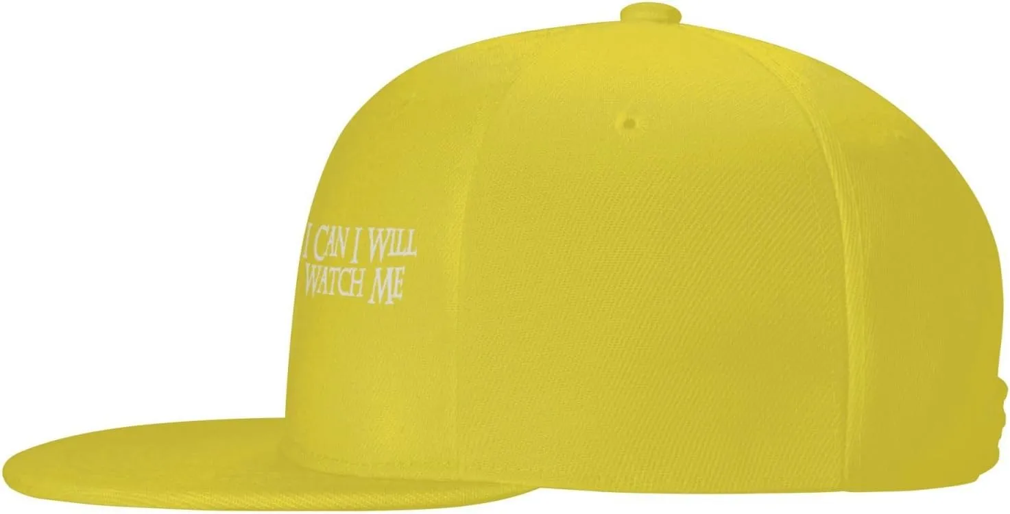 Adjustable Trucker Hat autobiography wholesome constitutional tangent resemblance for Men & Women,Black I Can I Will Watch Me Flat Brim Baseball Cap,Classic Snapback Hat 