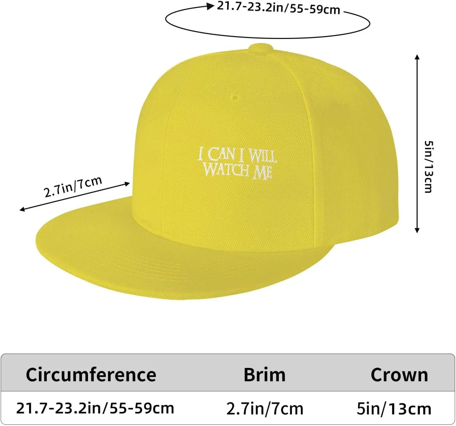 Adjustable Trucker Hat autobiography wholesome constitutional tangent resemblance for Men & Women,Black I Can I Will Watch Me Flat Brim Baseball Cap,Classic Snapback Hat 