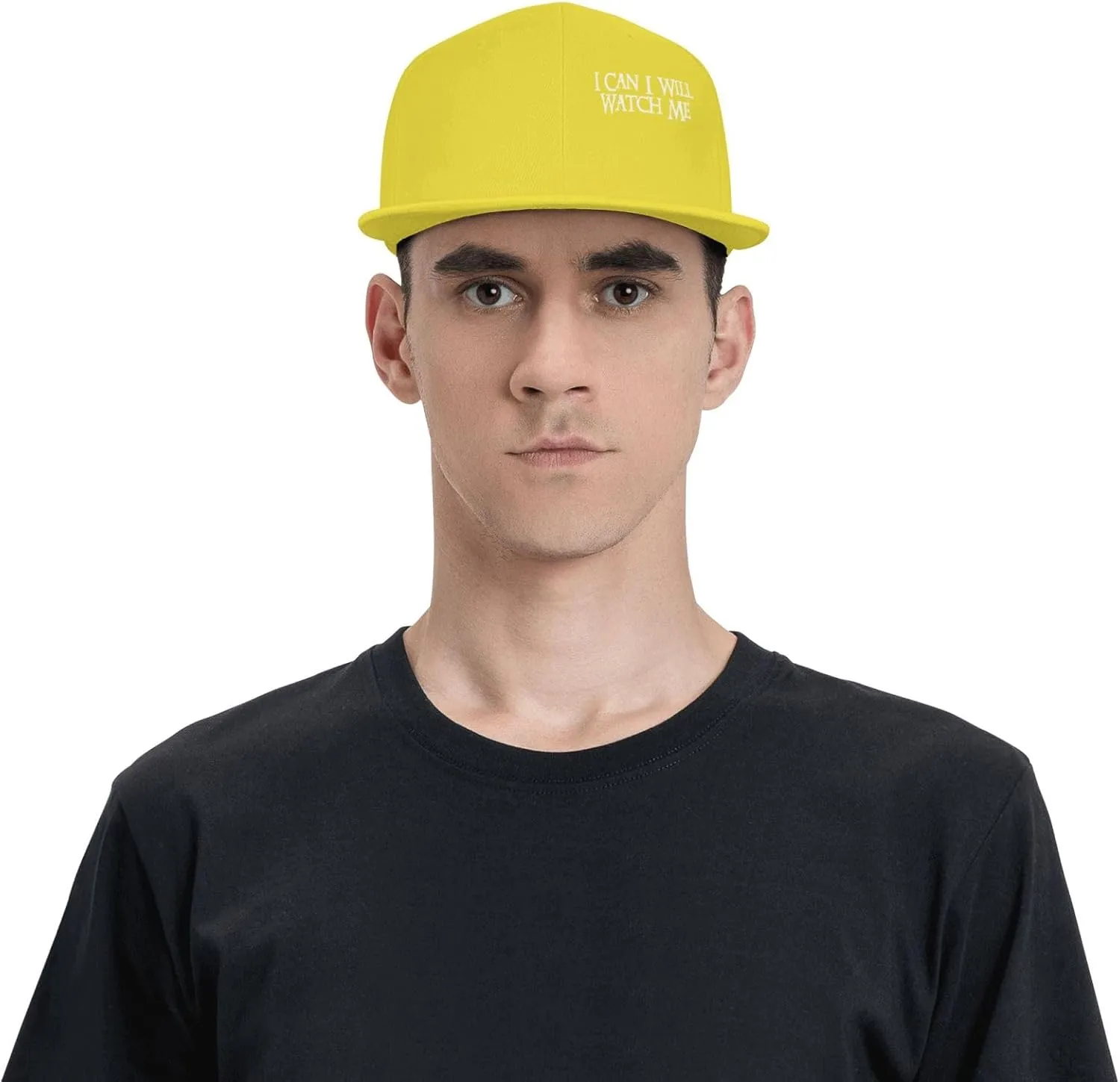 Adjustable Trucker Hat autobiography wholesome constitutional tangent resemblance for Men & Women,Black I Can I Will Watch Me Flat Brim Baseball Cap,Classic Snapback Hat 