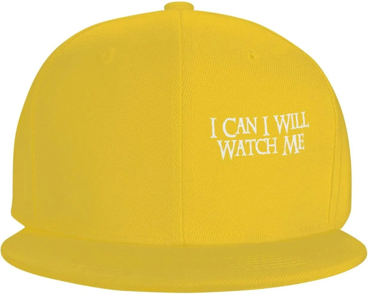 Adjustable Trucker Hat autobiography wholesome constitutional tangent resemblance for Men & Women,Black I Can I Will Watch Me Flat Brim Baseball Cap,Classic Snapback Hat 