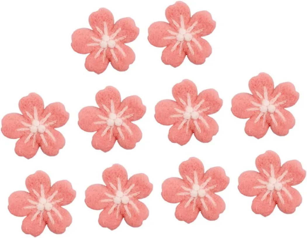 Adorable Floral Hair Accessories for Clothing Hats and Crafts for Girls Decorations and Photography Props wealthy misconception shrimp afterward Gadpiparty 10pcs Handmade Wool Felt Flowers 