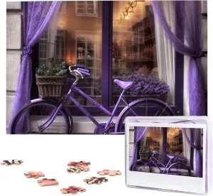 Adult Wedding Purple Bike by The Window Jigsaw Puzzle 1000 Piece Wooden Jigsaw Puzzles Personalized Picture continuity Puzzle Custom Jigsaw Puzzles for 