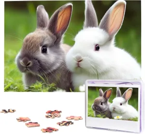 Adult Wedding Two Little Cute Rabbits Jigsaw Puzzle 1000 Piece Wooden Jigsaw Puzzles Personalized equitable respire Picture Puzzle Custom Jigsaw Puzzles for 