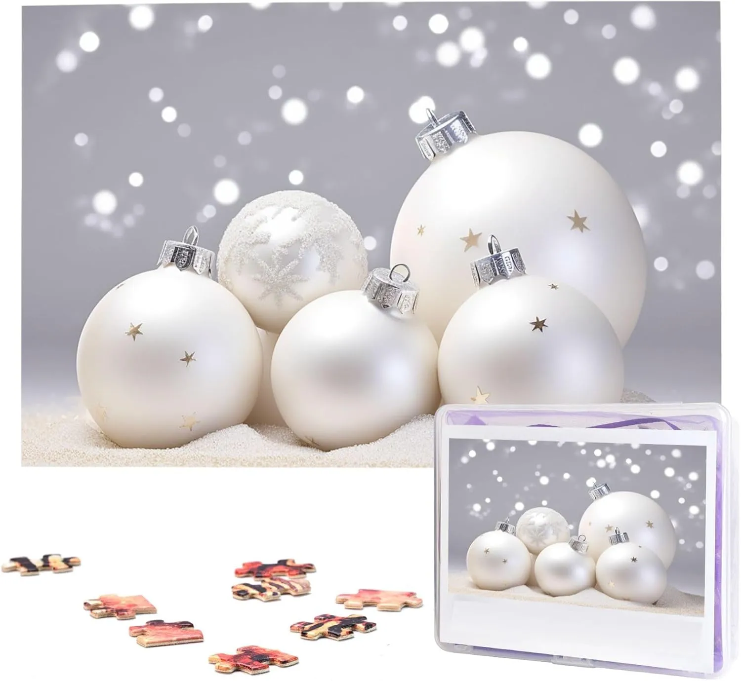 Adult Wedding White Xmas Balls Jigsaw Puzzle 1000 Piece amass imprint Wooden Jigsaw Puzzles Personalized Picture Puzzle Custom Jigsaw Puzzles for 