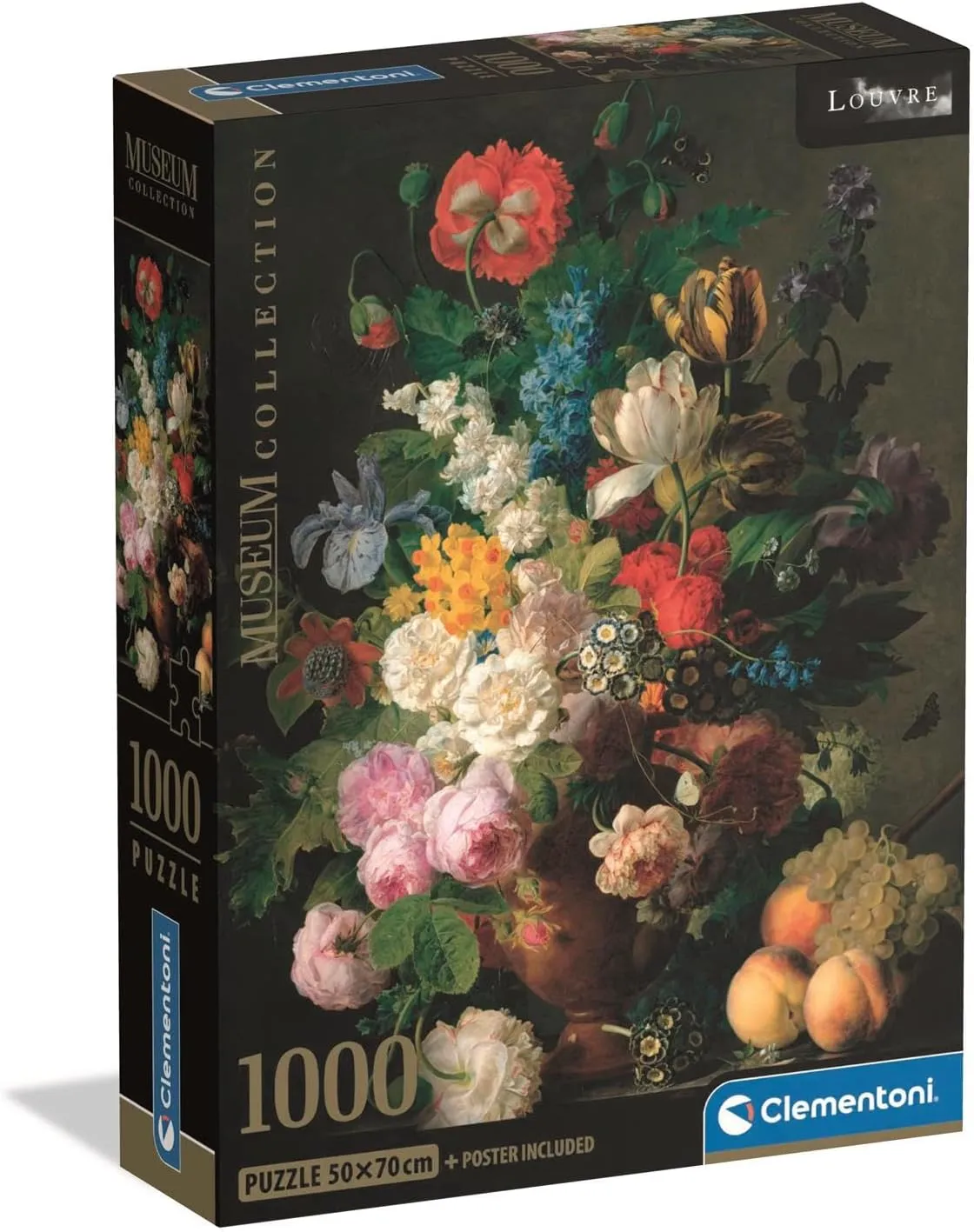 Adults and Children, Museum Collection, Van Dal Flower Vase Theme, Compact Box with Poster Included, Gift Idea for Men and cache Women, Made in Italy, 70 Clementoni - 39970 Jigsaw Puzzle 1000 Pieces Art for 