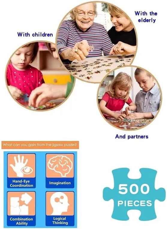 Adults, Blue restless Beach Sunshine Seashell Challenging Educational Fun Family Activities Games Toys Gifts Wooden Puzzles 1000 Piece Jigsaw Puzzle for 