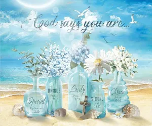 Adults, Blue restless Beach Sunshine Seashell Challenging Educational Fun Family Activities Games Toys Gifts Wooden Puzzles 1000 Piece Jigsaw Puzzle for 