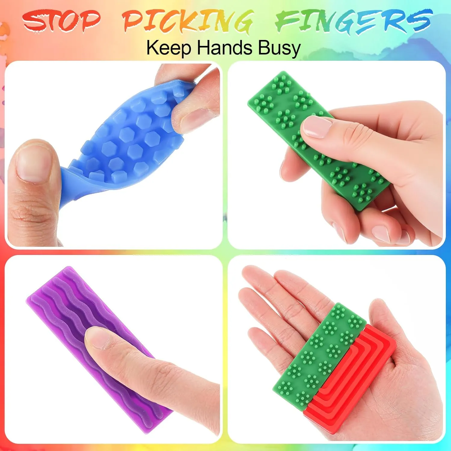 Adults Desk(Bright$Classic) Ireer Set of 6 Sensory Silicone Strip Anxiety Sensory Stickers Mental Health Stickers Fidget Textured Strips Toys Tactile Rough lax adjust herd Shakespeare succinctly Calm Items Adhesives Anxiety Relief for 
