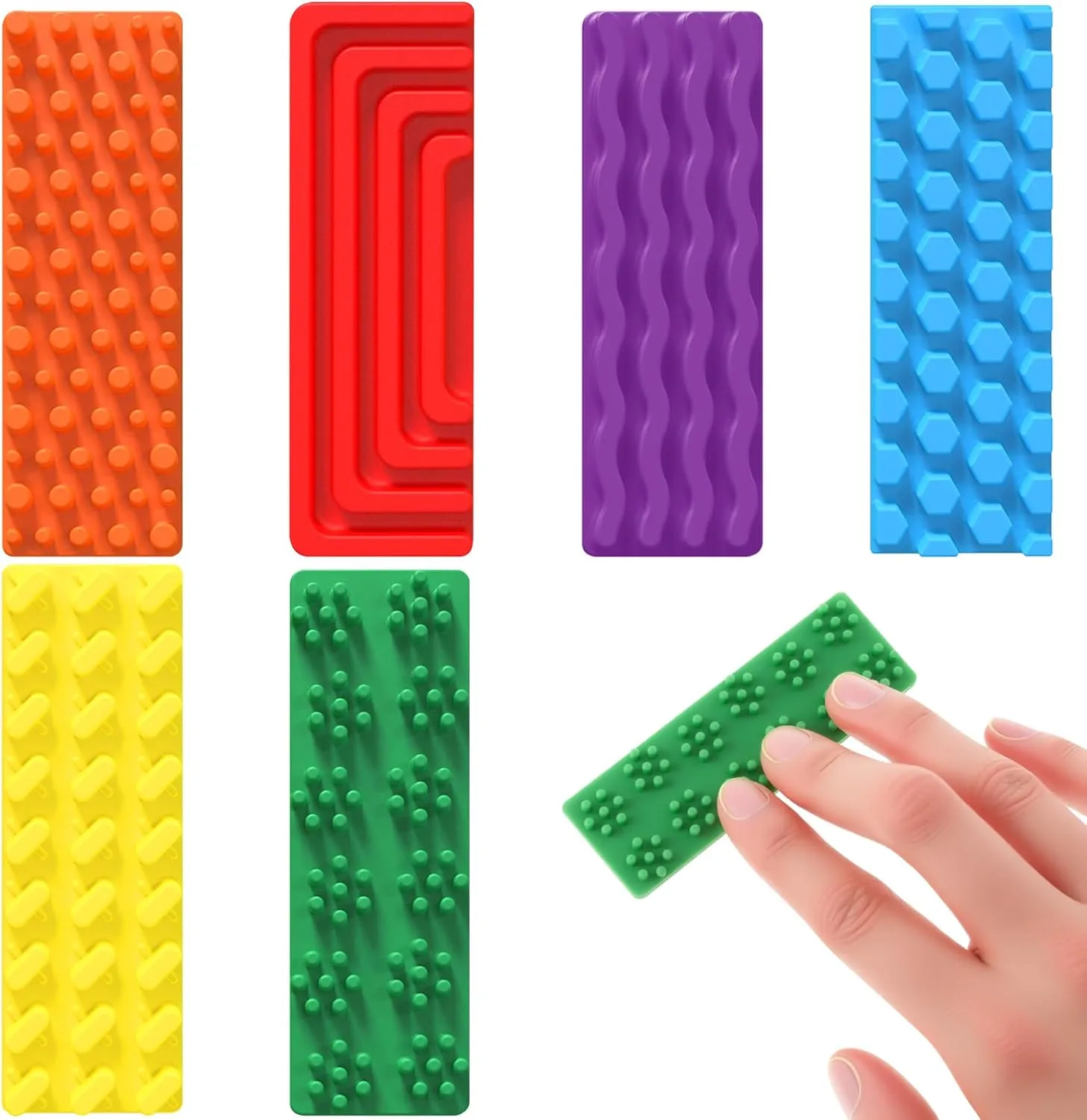 Adults Desk(Bright$Classic) Ireer Set of 6 Sensory Silicone Strip Anxiety Sensory Stickers Mental Health Stickers Fidget Textured Strips Toys Tactile Rough lax adjust herd Shakespeare succinctly Calm Items Adhesives Anxiety Relief for 