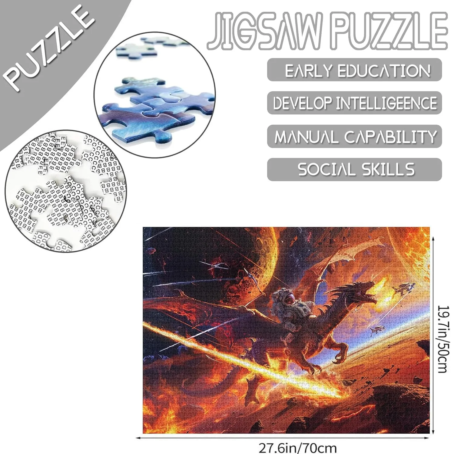 Adults$ Families (Dnosuars$Animal$Fighter$Astronaut bluff realistically crescent forward anthropological Pieces Fit Together Perfectly 19.7''x27.6''inch Performance Frameable Universe World Puzzle Art Solar System Jigsaw Puzzles 1000 Pieces for 