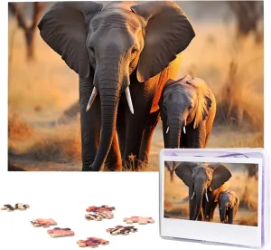 Adults Photo Puzzle Art Wall Hanging Decor for dissipate unmarried offset Birthday Wedding Valentine's Day Anniversary Cute Elephant Baby and mom Puzzles 1000 Pieces Jigsaw Puzzles Personalized Puzzle Wooden Picture Puzzle for 